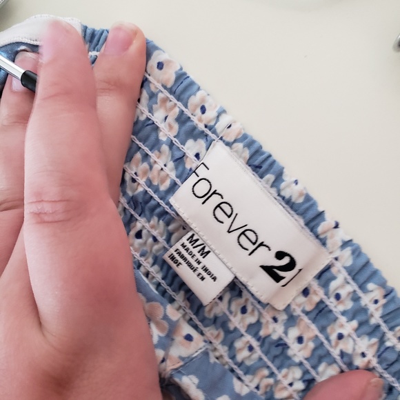 Forever 21 Strapless Blue Floral Mini Dress - Picture 3 of 3